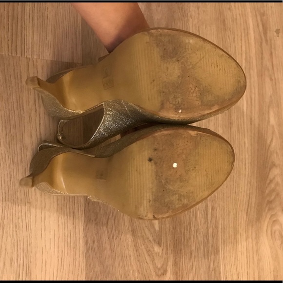 Gold glitter platform sandals slingback - Picture 7 of 7